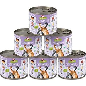 GranataPet Delicatessen eend & gevogelte, nat voer voor katten, kattenvoer voor fijnproevers, voer zonder granen en zonder toegevoegde suiker, 6 x 200 g