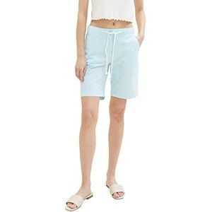 TOM TAILOR 1036631 Basic-shorts voor dames, 32179 blauwgroen met crèmekleurige strepen