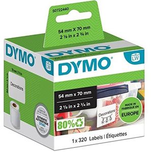 DYMO LW Authentieke multifunctionele etiketten, 32 mm x 57 mm, 6 rollen met 1000 etiketten, gemakkelijk te verwijderen (6.000 etiketten) voor LabelWriter etiketteerder