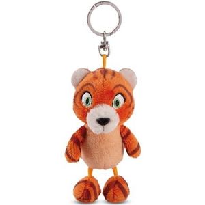 Porte-clés Tigre Mandarina de 10cm, orange - Pendentif animal câlin durable avec anneau métallique pour accrocher aux clés, à la corde, au sac et plus encore