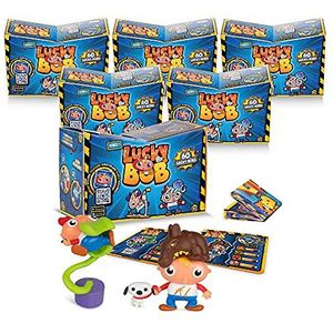 LUCKY BOB 6 verpakkingen met elk 2 figuren, in totaal 12 verzamelfiguren en grappige figuren van Lucky Bob met 12 accessoires, speelgoedpop voor kinderen + 3 jaar