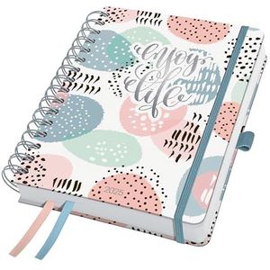 SIGEL J5602 Jolie Agenda à spirales 2025 Rose Inspiration, environ A5, couverture rigide, élastique, passant pour stylo, poche plaquée, 2 rubans à dessin, 240 pages, en papier durable, agenda