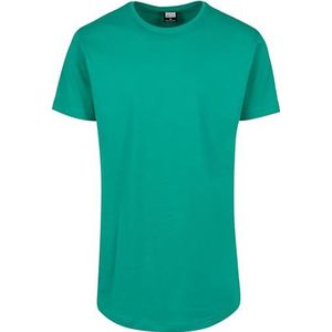 Urban Classics Heren T-Shirt Shaped Long Tee effen kleur, lang gesneden mannen shirt in vele kleuren, maten XS - 5XL, zwart, L, Fresh Green, XS