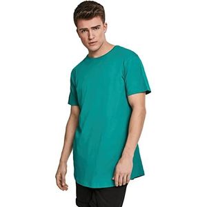 Urban Classics Heren T-Shirt Shaped Long Tee effen kleur, lang gesneden mannen shirt in vele kleuren, maten XS - 5XL, zwart, L, Fresh Green, XS