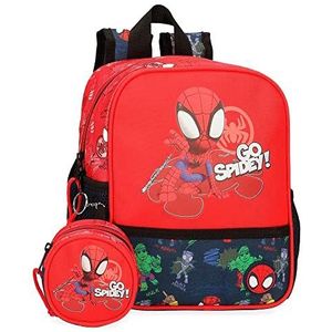 Marvel Go Spidey kleuterschoolrugzak, aanpasbaar, rood, 23 x 25 x 10 cm, polyester, 5,75 l, rood, Rood, kleuterrugzak, aanpasbaar aan trolley