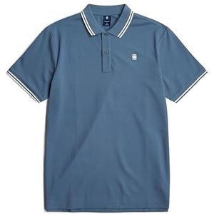 G-STAR RAW Dunda Slim Stripe Poloshirt voor heren, Blauw (Avio D17127-5864-1820)