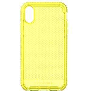 Tech21 Slim patroon achterzijde beschermhoes met FlexShock voor Apple iPhone XR - Evo Check - Fluorescerend geel