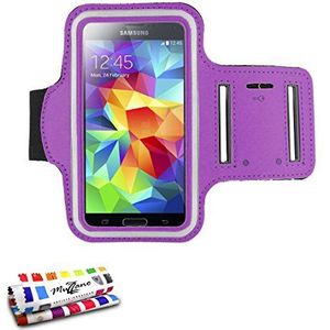 Muzzano Sportarmband voor Samsung Galaxy S4 [Tonic All S] [violet] + stylus en reinigingsdoek - ultieme bescherming voor je Samsung Galaxy S4