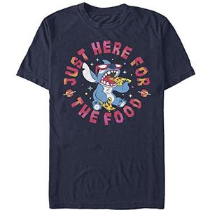 Disney Lilo & Stitch Pizza Organic T-shirt met korte mouwen uniseks, marineblauw, XXL, marineblauw