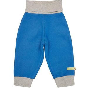 loud + proud Pantalon de loisirs unisexe pour enfant, en laine polaire, certifié GOTS, bleu azur, 110-116
