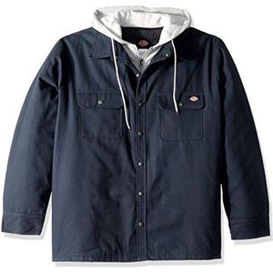 Dickies Gewatteerde herenjas met capuchon, donkerblauw, M, Donker Navy Blauw