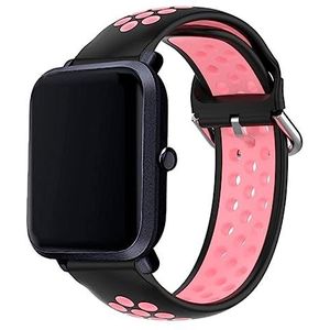 Amazfit Bip / GTS / Bip Lite / Huawei / Samsung / Cool Oslo 20 mm universele armband rubber zwart roze, Estandar