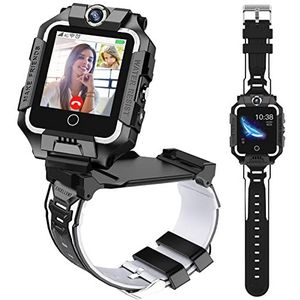 T10 Smartwatch voor kinderen met GPS-tracker, 4G-video en telefoongesprek met 360° rotatie, GPS-horloge voor kinderen van 4 tot 12 jaar en verjaardagscadeau (zwart T10)