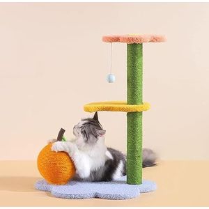 Happy & Polly 68,1 cm grote kattenboom voor kleine katten, stabiele schuilplaats, eenvoudig te monteren, met zachte hangmat, meubels, activiteitencentrum voor kittens