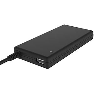 Itek Slim Universal Notebook Power Supply 90W met 12 poorten, 5V1A USB-aansluiting, 100/240VAC, 9,5/24V DC (Soft Touch Rubber), Black
