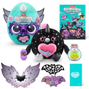 Rainbocorns ZURU Monstercorn Surprise, Raven, by ZURU Surprise Unboxing Soft Toy, Fantasy Monster Gifts voor meisjes, maginary Play with wearable accessoires (Raven)