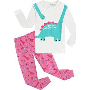 Little Hand Pyjama-set met lange mouwen en cartoon-opdruk voor meisjes, 3-4 jaar, dinosaurus 3