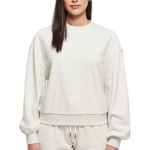 Urban Classics Oversized Color Melange Sweatshirt voor dames, oversized, ronde hals, sweatshirt, oversized, 2 kleuren, XS-5XL, Lichtgrijs