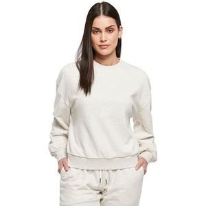 Urban Classics Oversized Color Melange dames sweatshirt ronde hals sweatshirt oversized oversized kleur melange sweatshirt dames sweatshirt tops, Lichtgrijs