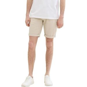 TOM TAILOR Short chino coupe slim pour homme avec ceinture, 34679 – Beige White Bean Dobby, 30