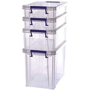 Bankers Box ProStore opbergdoos Bonus pakket: 2 x 5,5 l (7,5 x 34 x 21,5 cm) + 1 x 10 l (14 x 34 x 21,5 cm) + 1 x 18,5 l (28 x 32 x 20 cm), met deksel en handgrepen, stapelbaar, BPA-vrije transparante