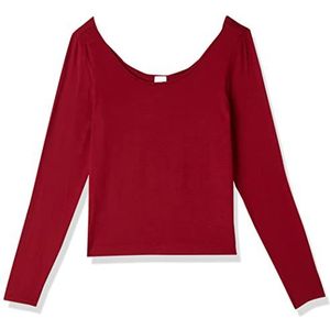Calvin Klein Dames T-shirt met ronde hals L/S, Rood tapijt