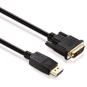 HDSupply DC045-020 DisplayPort/DVI-kabel (Conector DisplayPort – Conector DVI de enlace único), Contacttos dorados, 2,00 m, negro