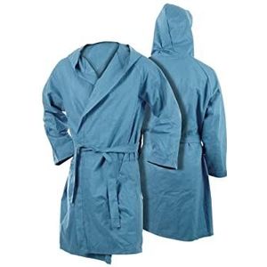 BIANCHERIAWEB Badjas van microvezel met capuchon, badjas voor volwassenen, uniseks, effen, Hemelsblauw