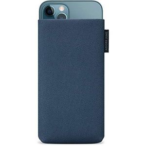 Adore June Klassieke gerecyclede blauwe beschermhoes 6,7 inch compatibel met iPhone 13 Pro Max/iPhone 12 Pro Max, moderne en duurzame R-PES stoffen gemaakt in Europa