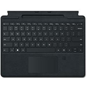 Microsoft Surface Signature Keyboard, zwart, met vingerafdruklezer compatibel met Surface Pro 8, Pro 9 en Pro X (Azerty-toetsenbord)