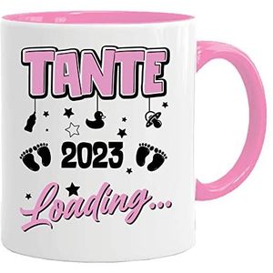 Mok met spreuk Tante Loading 2023 - cadeau voor aanstaande moeders, tante, vader, oom, cadeau-idee