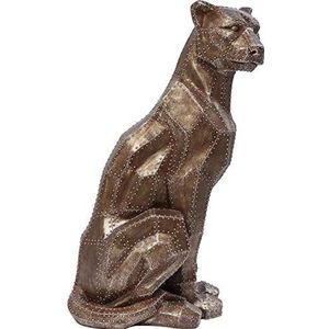 Kare Sitting Cat Rivet Copper Design Figuur - Groot modern decoratief object - Zittende roofzuchtige kattenpanter - Koper (H x B x D) - 82 x 36 x 43 cm