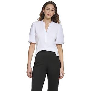 DKNY T-shirt à manches courtes pour femme, Blanc., XS