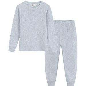 Little Hand Pyjamaset voor kleine jongens en meisjes, katoenen nachtkleding met lange mouwen, pyjamaset voor jongens, Lichtgrijs