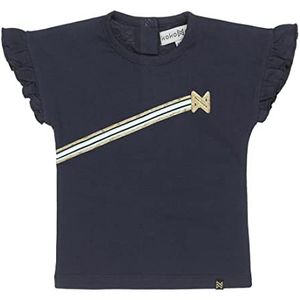 Koko Noko Koko Noko T-shirt voor meisjes, donkerblauw met ruches, T-shirt voor meisjes, Navy Blauw