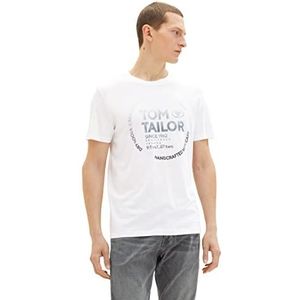 TOM TAILOR 1036952 Uomini T-shirt (1 stuk), 20000 - Wit