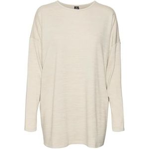 VERO MODA Vmkatie Ls Long Top Jrs Noos T-shirt met lange mouwen voor dames, Pumice Stone