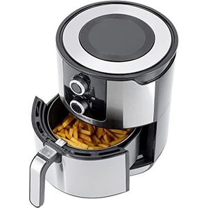 XL heteluchtfriteuse 4 liter - Airfryer tot 200 °C - olievrije friteuse met programma's tot 1000 g - heteluchtfriteuse 1400 W met timer van roestvrij staal - heteluchtfriteuse zonder