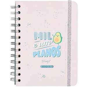 Mr. Wonderful - Klassieke jaarplanner klein 2023, weekoverzicht – Mil e rond plat, roze, WOA2212300PTZ0