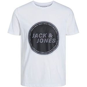 JACK & JONES Jcofriday Denim Tee SS Crew Neck T-shirt heren, Wit
