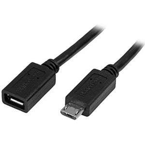 StarTech.com Micro-USB verlengkabel 50 cm - USB Micro B naar Micro B verlengkabel - Micro USB verlengkabel - M/F - zwart (USBUBEXT50cm)