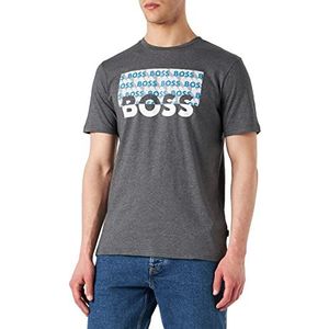 BOSS Thinking 3 T-shirt voor heren, katoenen jersey met kunstlogo, Silver41