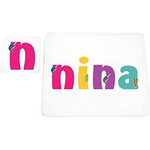 Little Helper Tafelkleed met coaster-stijl, kleurrijk, met de naam van Jung, Meis, Nina