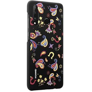 HUAWEI P30 Lite PC-beschermhoes met bloemenpatroon, zwart