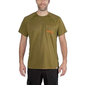 Carhartt Force Fishing Graphic Short-Sleeve Heren-T-shirt, olijfgroen