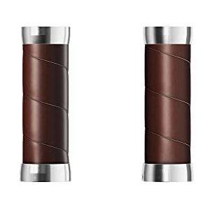 Brooks Slender Leather Grips (100 + 100 mm) – Antic Brown-New22 handgreep voor volwassenen, uniseks, zilver, standaard