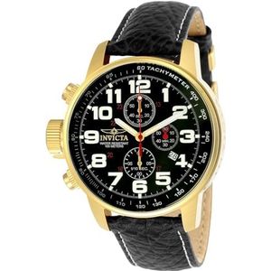 Invicta I-Force - Herenhorloge kwarts van roestvrij staal - 46 mm, Goud/Zwart, Riem