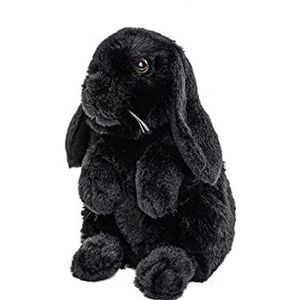 Uni-Toys - Zwart Ram konijn - 19 cm (hoogte) - pluche konijn, konijn - pluche, knuffeldier