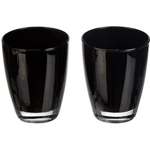 Excelsa Doos met 2 glazen met opschrift Happy kleur zwart