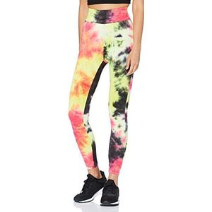 Urban Classics Tie Dye dameslegging met hoge taille, donkerroze/zwart